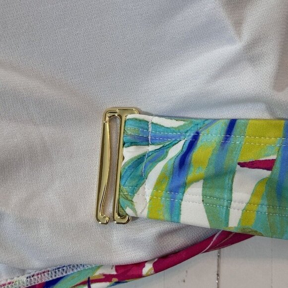 TIME & TRU Tropical Print Swimsuit Bikini Top Women 3X (24W-26W)‎ Adjustable NEW - Picture 8 of 15